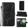 Mobigear Butterfly Housse Sony Xperia 1 IV Etui Porte-Monnaie - Noir