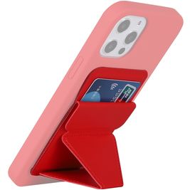 Mobigear Folding Snap-On - Porte Cartes en - 3 Cartes - Compatible MagSafe - Rouge