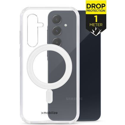 Mobilize Naked Protection Transparent Samsung Galaxy A55 MagSafe Plastique rigide Coque arrière Antichoc - Transparent