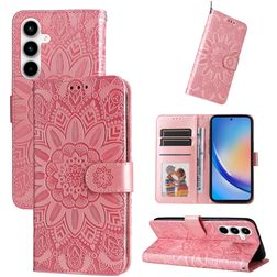 Mobigear Sunflower Housse Samsung Galaxy A35 Etui Porte-Monnaie - Rose doré