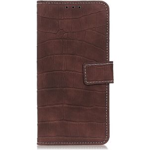 Mobigear Croco Housse Xiaomi 12 Pro Etui Porte-Monnaie - Marron