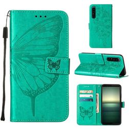 Mobigear Butterfly Housse Sony Xperia 1 IV Etui Porte-Monnaie - Vert