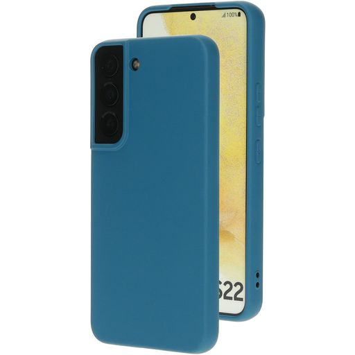 Mobiparts Coque Samsung Galaxy S22 Coque arrière en Silicone - Blueberry Blue