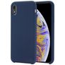 Mobigear Rubber Touch Coque iPhone XR Coque arrière en Silicone - Bleu Marin