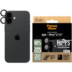 PanzerGlass Hoops iPhone 16 Verre trempé Protection Objectif Caméra - Compatible Coque - Noir