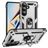 Mobigear Armor ring Samsung Galaxy S26 Plastique rigide Coque arrière Antichoc avec bague de maintien - Argent