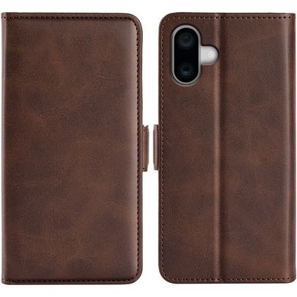 Mobigear Slim Magnet Housse iPhone 16 Etui Porte-Monnaie - Marron