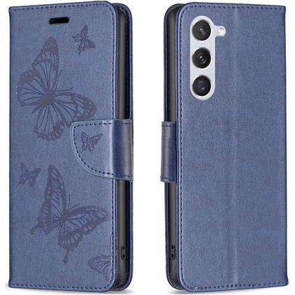 Mobigear Butterfly Housse Samsung Galaxy S23 Etui Porte-Monnaie - Bleu