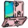 Mobigear Armor Ring Coque iPhone 17 Coque arrière Rigide Anti-Chocs avec Anneau-Support - Rose doré