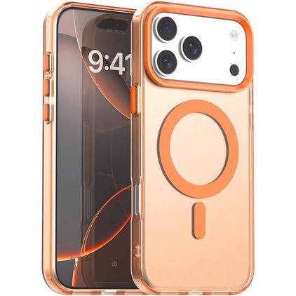 Mobigear Shockproof Coque iPhone 17 Pro MagSafe Coque arrière Rigide - Orange