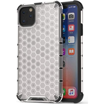 Mobigear Honeycomb Transparent iPhone 11 Plastique rigide Coque arrière Antichoc - Transparent