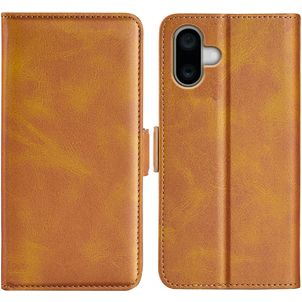 Mobigear Slim Magnet Housse iPhone 16 Plus Etui Porte-Monnaie - Cognac