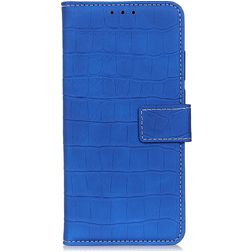 Mobigear Croco Housse Samsung Galaxy S22 Etui Porte-Monnaie - Bleu