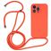 Mobigear Lanyard iPhone 14 Pro Coque avec cordon en Silicone - Orange