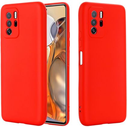 Mobigear Rubber Touch Coque POCO X3 GT Coque arrière en Silicone - Rouge