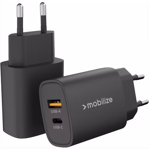 Mobilize - Double USB / USB-C Chargeur Power Delivery 25W - Noir