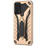 Mobigear Armor Stand Coque Samsung Galaxy A03s Coque arrière Rigide Anti-Chocs avec Support Amovible - Or