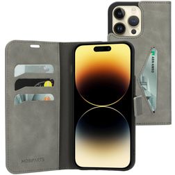 Mobiparts Classic Wallet Housse iPhone 14 Pro Max Etui Porte-Monnaie - Granite Grey