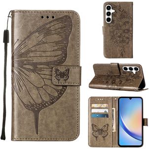 Mobigear Butterfly Housse Samsung Galaxy A35 Etui Porte-Monnaie - Gris