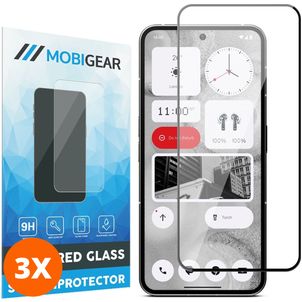 Mobigear Premium Nothing Phone (2a) Verre trempé Protection d'écran - Compatible Coque - Noir (Lot de 3)