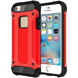 Mobigear Outdoor Coque iPhone SE (2016) Coque arrière Rigide Anti-Chocs - Rouge