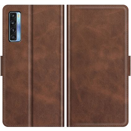 Mobigear Slim Magnet Housse TCL 20L Plus Etui Porte-Monnaie - Marron