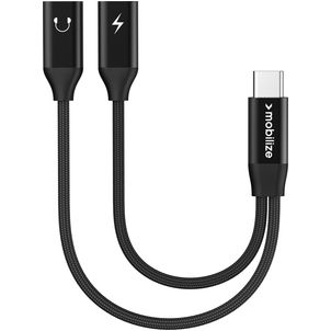 Mobilize Splitter - Adaptateur USB-C vers USB-C 0.15 mètre - Noir