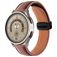 Mobigear Stitched Bracelet Cuir Smartwatch Fermeture magnétique - Connexion universelle de 22 mm - Marron