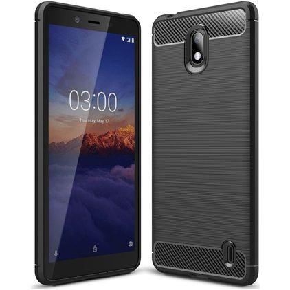Mobigear Brushed Slim Coque Nokia 1 Plus Coque arrière en TPU Souple - Noir