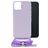 Mobilize Lanyard Gelly iPhone 14 Plus TPU souple Coque avec cordon - Pastel Purple