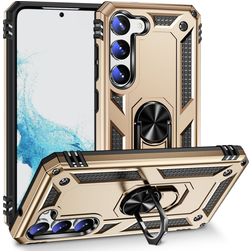 Mobigear Armor Ring Samsung Galaxy S23 Plastique rigide Coque arrière Antichoc avec bague de maintien - Or