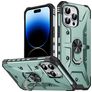 Mobigear Armor Ring Coque iPhone 14 Pro Max Coque arrière Rigide Anti-Chocs avec Anneau-Support - Vert