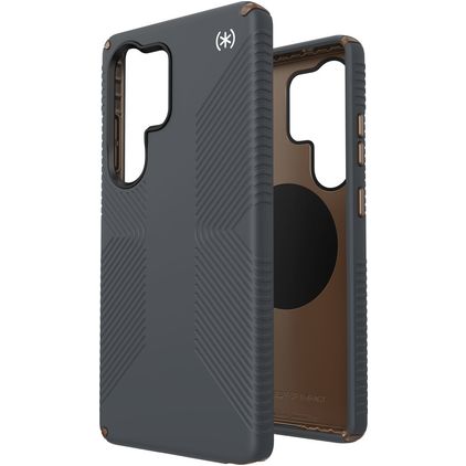 Speck Presidio2 Grip Magnet Coque Samsung Galaxy S25 Ultra MagSafe Coque arrière Rigide Anti-Chocs - Charcoal Grey
