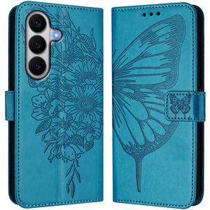 Mobigear Butterfly Housse Samsung Galaxy A27 Etui Porte-Monnaie - Bleu