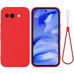 Mobigear Rubber Touch Coque Google Pixel 10a Coque arrière en Silicone - Rouge