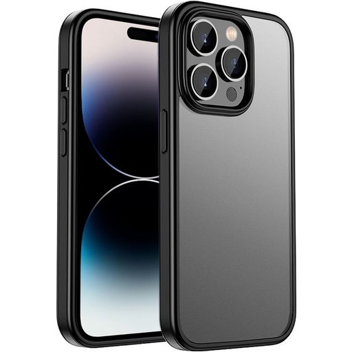 Mobigear Crystal Coque iPhone 14 Pro Coque arrière Rigide Anti-Chocs - Noir