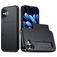 Mobigear Card Coque iPhone 16 Plus Coque arrière Rigide Anti-Chocs avec Porte-Cartes - Noir