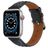Mobigear Genova Bracelet Cuir Apple Watch Fermeture boucle ardillon - 42/41/40/38 mm - Noir