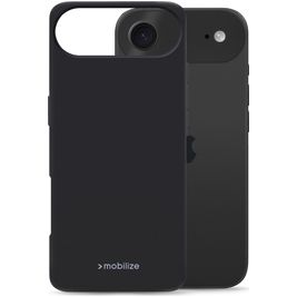Mobilize Rubber Gelly Coque iPhone Air Coque arrière en TPU Souple - Noir
