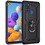 Mobigear Armor Ring Coque Samsung Galaxy A21s Coque arrière Rigide Anti-Chocs avec Anneau-Support - Noir