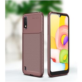 Mobigear Racing Coque Samsung Galaxy A01 Coque arrière en TPU Souple - Marron