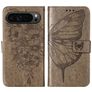 Mobigear Butterfly Housse Google Pixel 9 Pro Etui Porte-Monnaie - Gris
