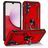 Mobigear Armor Ring Samsung Galaxy A14 Plastique rigide Coque arrière Antichoc avec bague de maintien - Rouge