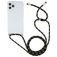Mobigear Lanyard iPhone 12 Pro Max TPU souple Coque avec cordon - Transparent / Vert