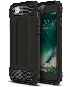 Mobigear Outdoor Coque iPhone SE (2020) Coque arrière Rigide Anti-Chocs - Noir