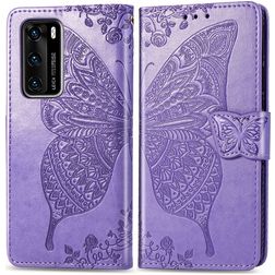 Mobigear Butterfly Huawei P40 Étui Portefeuille - Violet