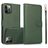 Mobigear Wallet Housse iPhone 16 Pro Max Etui avec Coque Détachable Porte-Monnaie - Vert