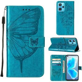 Mobigear Butterfly Housse Realme 9 Pro Plus Etui Porte-Monnaie - Bleu