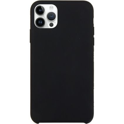 Mobigear Rubber Touch Coque iPhone 15 Pro Coque arrière en Silicone - Noir