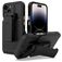 Mobigear Explorer Coque iPhone 14 Pro Coque arrière Rigide Anti-Chocs avec Support Amovible - Noir